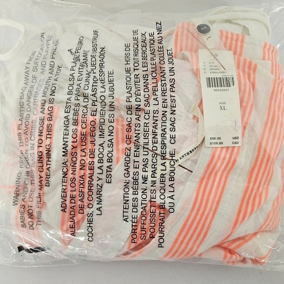 Anthropologie Boatneck Cut Out Romper in Coral Stripe Size XL NWT - Picture 9 of 11